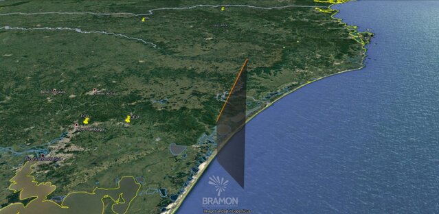 Trajetória do Meteoro - Créditos: BRAMON