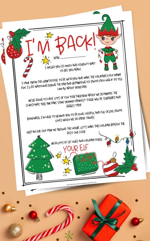 Free Printable Elf on the Shelf Arrival Letter - Modern Mom Life