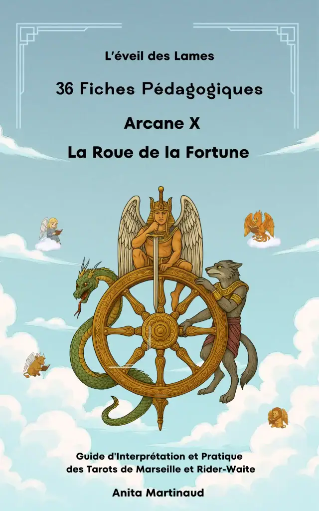 Livre pédagogique du Tarot de Marseille – Arcane X La Roue de Fortune, cours complet et 36 fiches pédagogiques