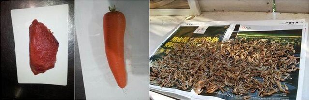 Daging, wortel, dan udang