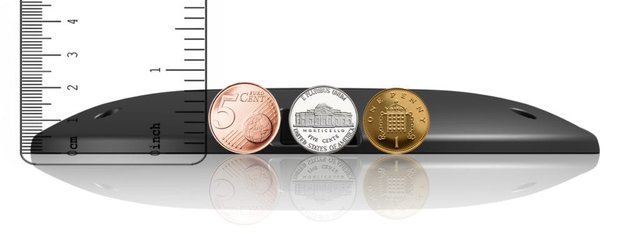The Nwave Parking sensor is thinner than a 5 euro cent coin