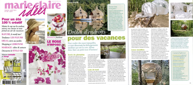 Article Marie Claire Idées Glamping