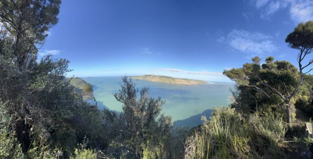 Coastal views towards Awhitu Peninsula from the Omanawanui Track