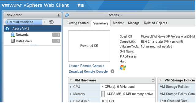 Azure VM on VMware