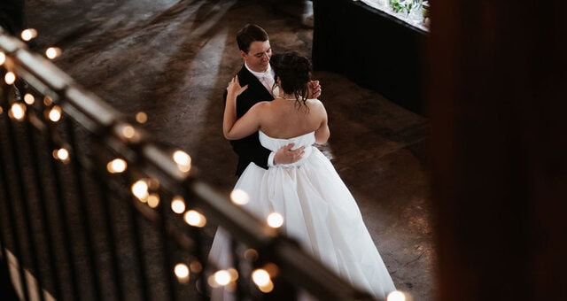 Wedding couple dancing