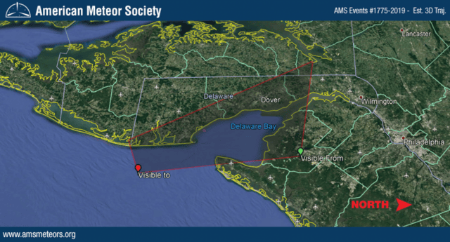 AMS Event #1775-2019 – Estimated 3D trajectory