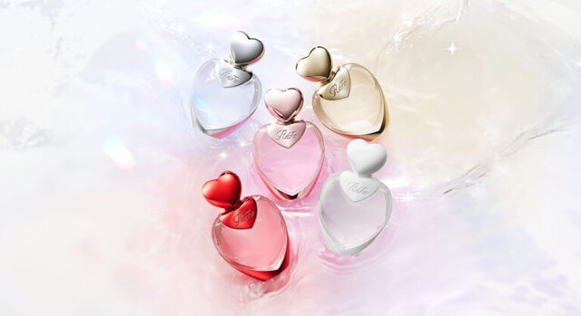 ReFa Heart Fragrance Collection 2025 – five Eau de Parfums inspired by the ReFa Heart Brush colors, symbolizing radiance, serenity, warmth, passion, and purity