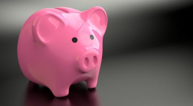 Piggy bank representing frugal living and saving money