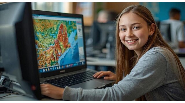 Rural Maine student using refurbished laptop for online learning at home give IT get IT