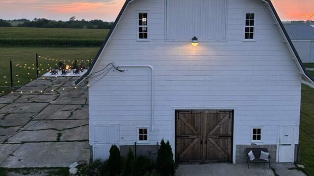 Outside of wedding barn