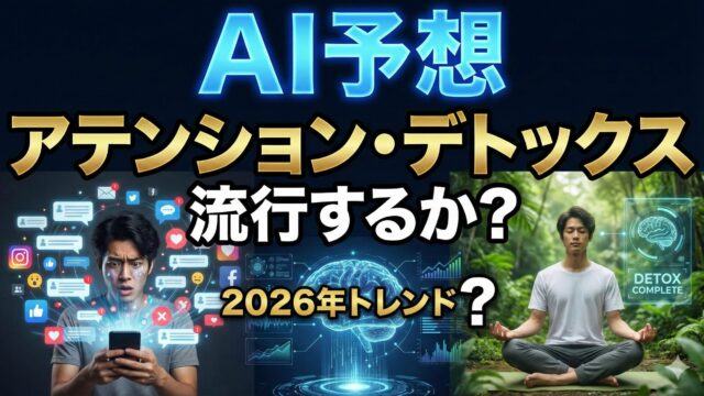 【AI予想】2026年トレンド「アテンション・デトックス」｜情報の洪水から「自分」を奪還する年