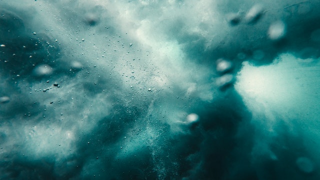 flowing over rocks
