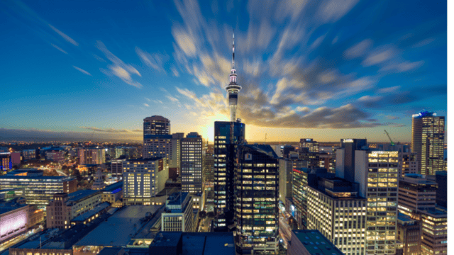 Britomart Precinct in Auckland with shops, cafes and restaurants