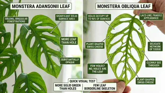 Monstera Obliqua vs Adansonii | Fenestrations (Holes)
