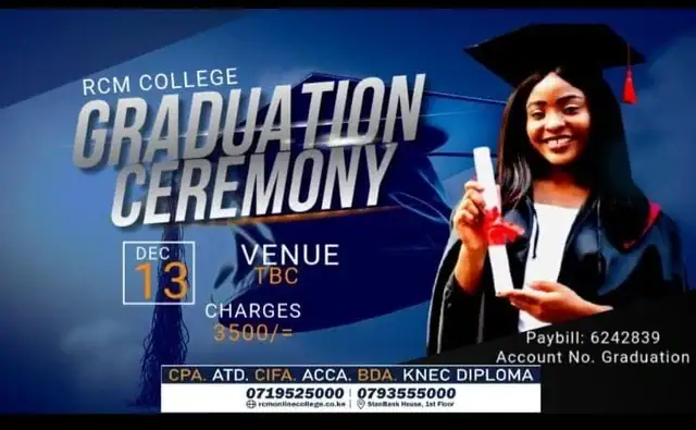 🎓 Ready, Set, Celebrate: Graduation is Almost Here! RCM Online College, Graduation ceremony, RCM Online College, CPA finalists, ATD, CIFA, KASNEB, academic achievement, graduation celebration, 2024 ceremony, community celebration, motivation, career progression, education milestone.