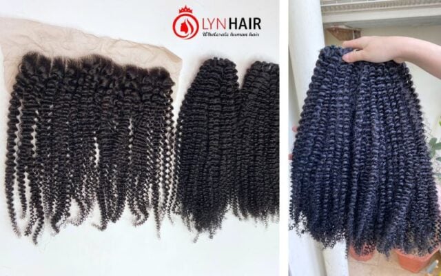 22 inch bundles kinky curly human hair for wholesale