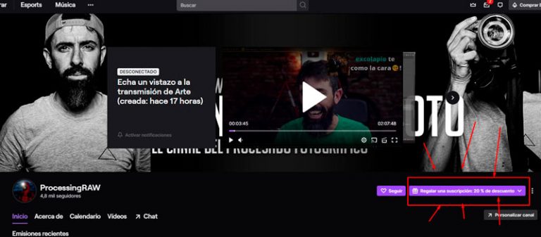 SUSCRÍBETE GRATIS A MI CANAL DE TWITCH Y GANA REGALAZOS CADA MES