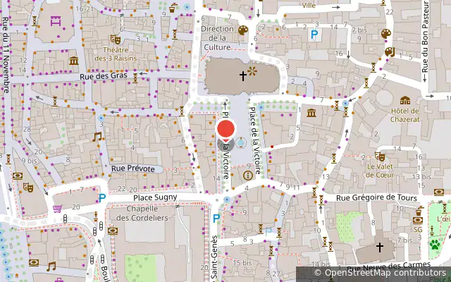 Carte de localisation - Place de la Victoire, Clermont-Ferrand 63000