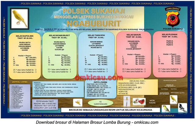 Brosur Latpres Burung Ngabuburit Polsek Sukahaji, Majalengka, 26 Juli 2014
