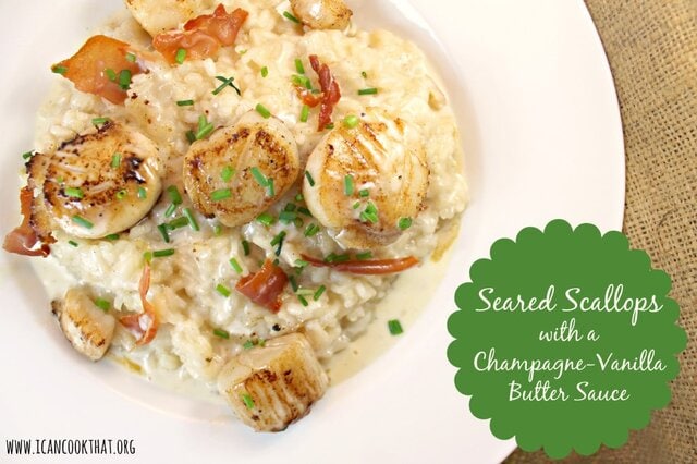 Seared Scallops with a Champagne-Vanilla Butter Sauce