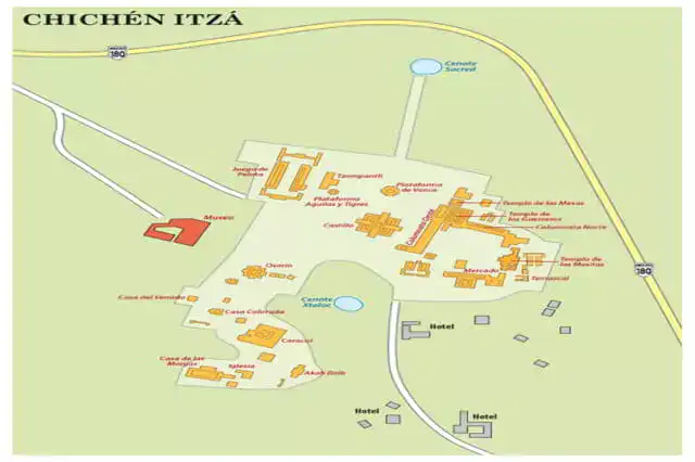 mapa de chichen itza para descubrir todas las ruinas arqueologicas