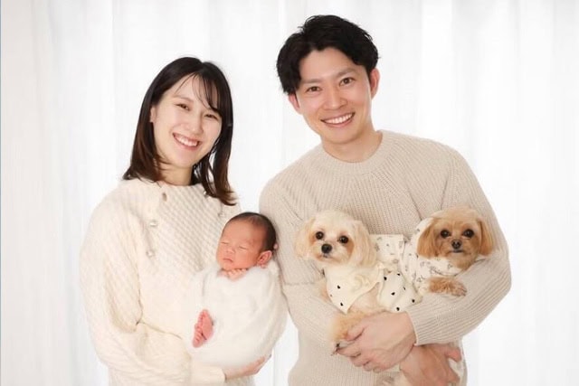 ペットと一緒にニューボーンフォト撮影