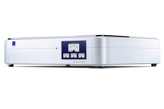 the PS Audio Power Plant 12 showing its multiple gauge screen option.