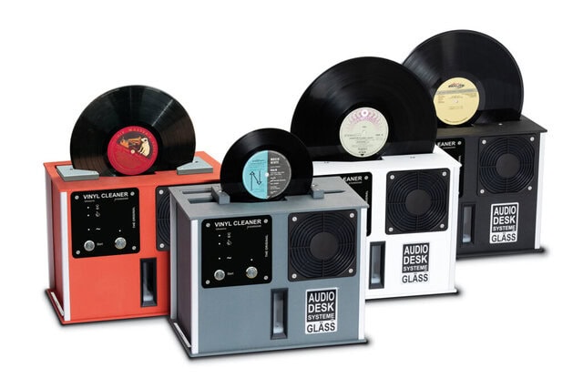 The Audio Desk Systeme wet record cleaner is ultra sonic and cleans both sides of an LP.