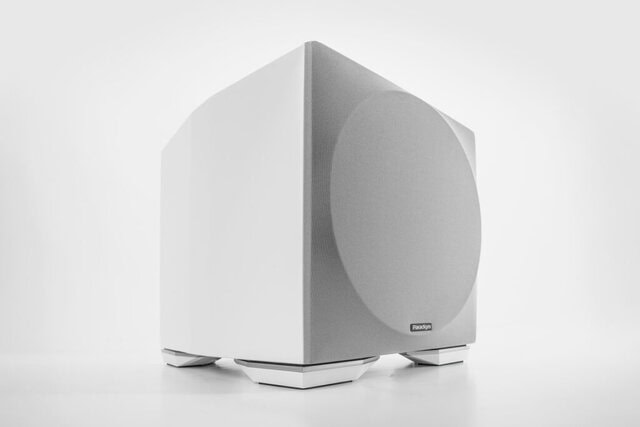 The Paradigm Defiance 10 subwoofer in white.
