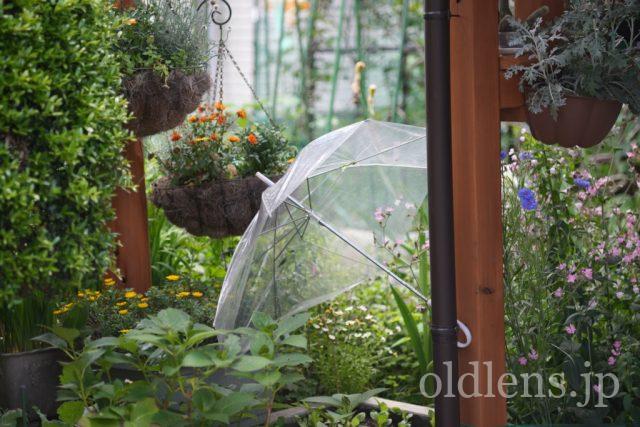 TAMRON 90mm f2.5 Macro 52BBの作例 雨上がり誰もいない庭に干した傘