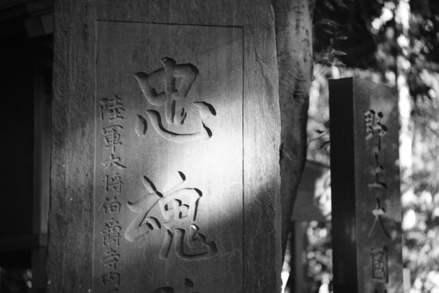 Pentacon Orestor 135mm f2.8 Bokeh 作例 青梅春日神社陸軍大将石碑