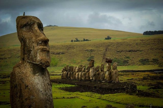 Moai's on Easter Island, Chile