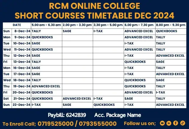 Unlock Your Potential with RCM College's Practical Accounting Short Courses, Practical accounting skills, RCM College short courses, accounting training Kenya, hands-on accounting skills, accounting career growth
