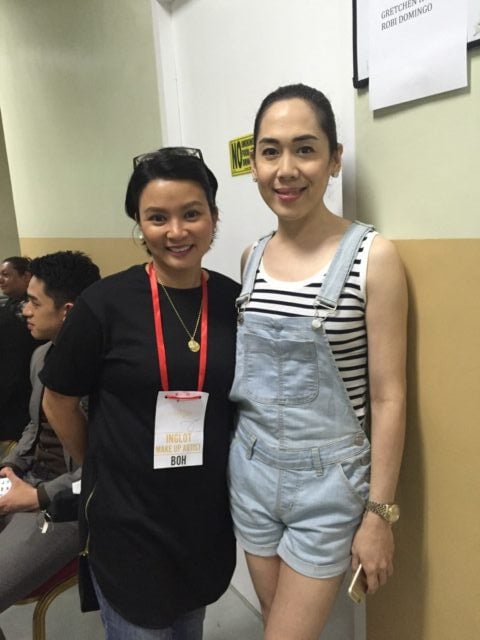 Bulaga of the night, Selfie with Makeup artist to the stars, RB Chanco backstage. Thrilled to the max! 