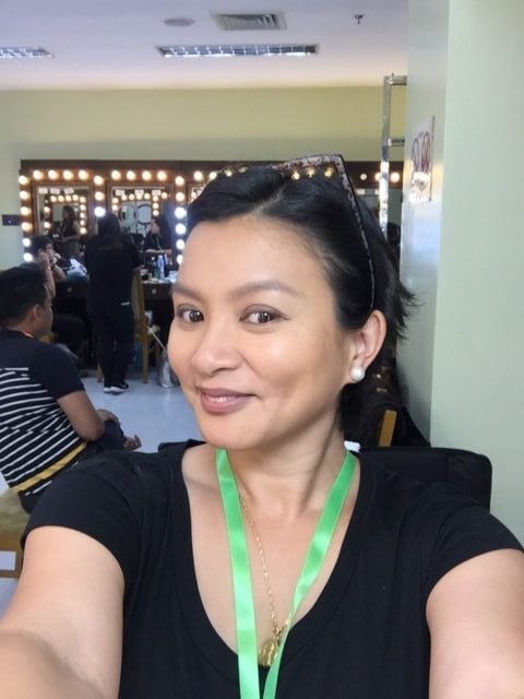 Selfie while waiting for the candidates to return from a technical rehearsal.