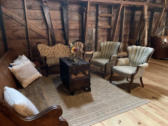 Barn vintage seating area