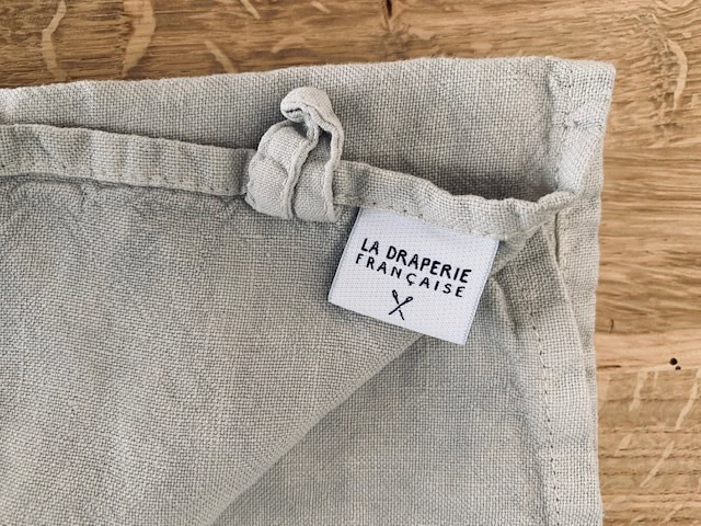 torchon en lin lavé beige déco naturelle La Draperie Française