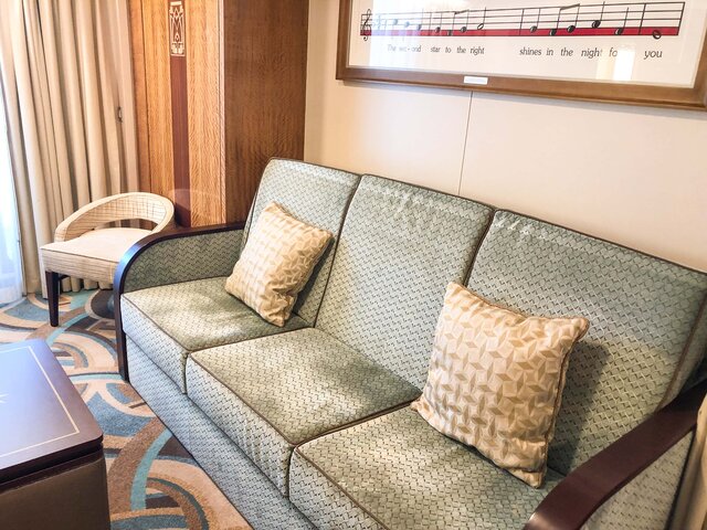 Disney Cruise Concierge Living Room with Sofa