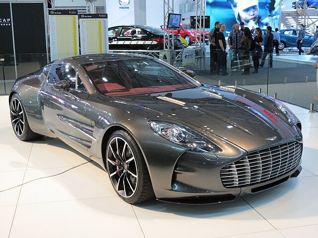 Sliver Aston Martin one 77 front
