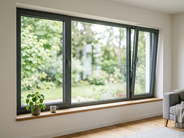 Aluminium casement windows fitted in a Dubai apartment