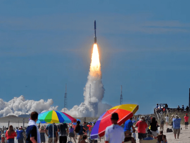 Rocket launch view in Cape Canaveral