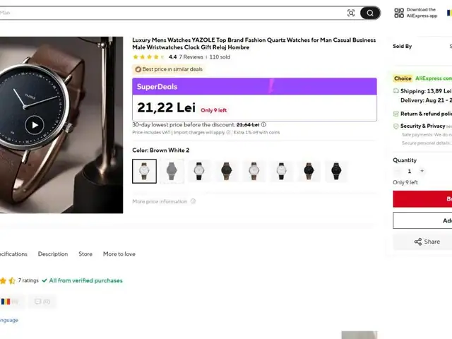 Pagina de produs AliExpress cu AliExpress Commitment si politica de retur