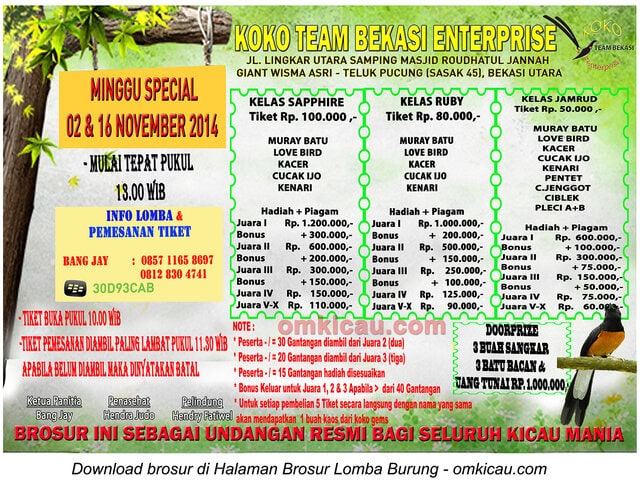 Brosur Minggu Spesial Koko Team Bekasi, 2 & 16 November 2014