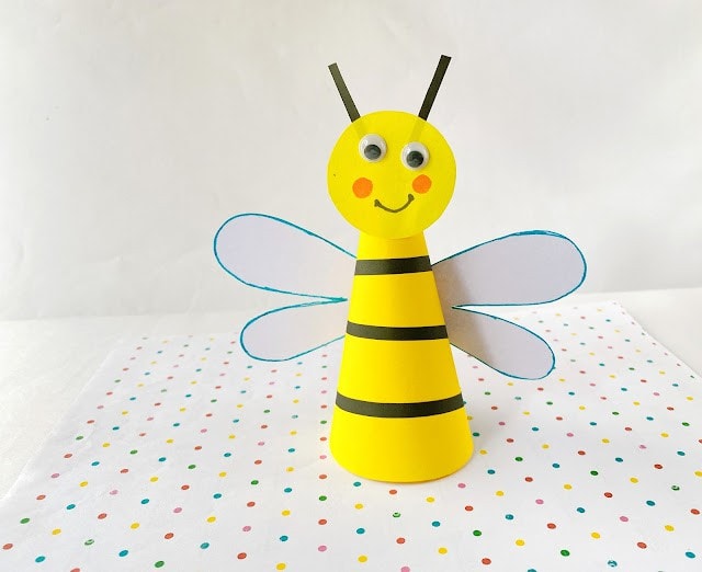 cone bumble bee craft for kids