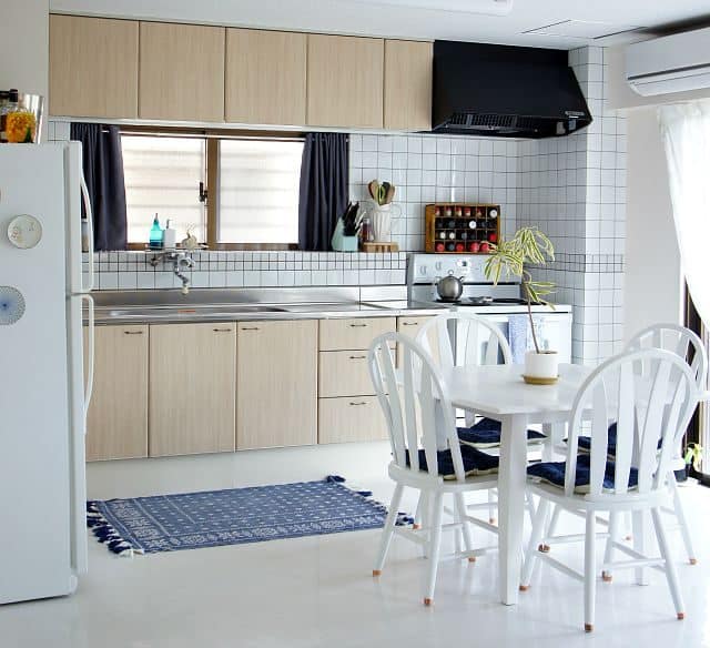 beautiful rental kitchen with easy cabinet makeover and other diys