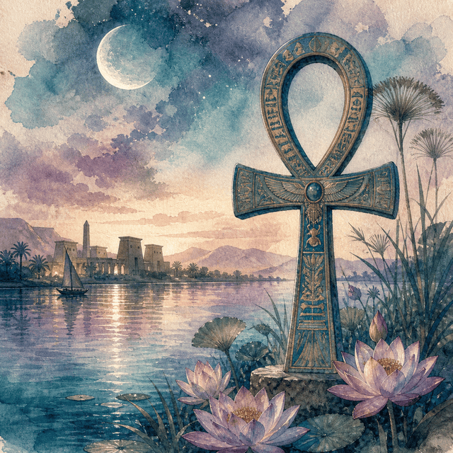 ankh-u-nilu-mesicni-noc-egyptsky-symbol-akvarel