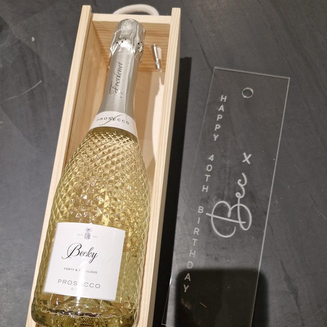 custom champagne bottle