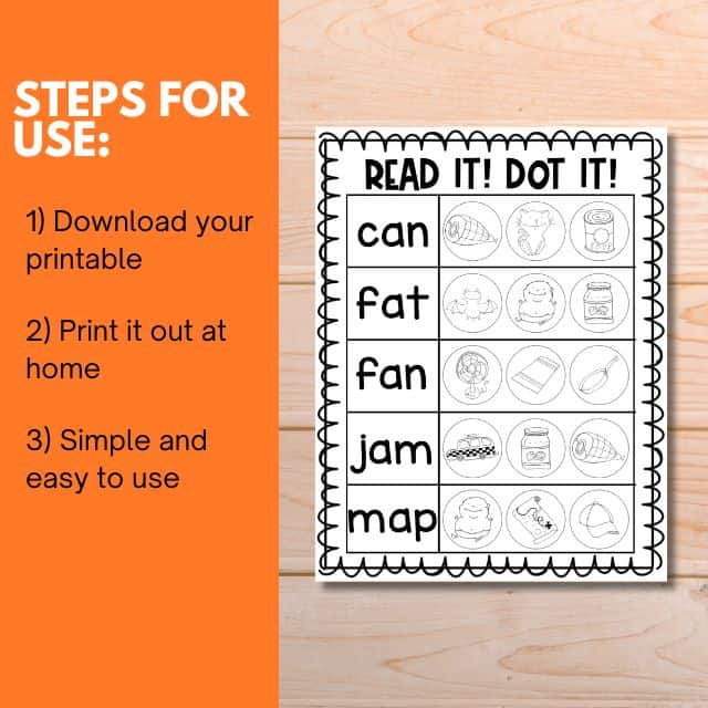 kids printables read it dot it