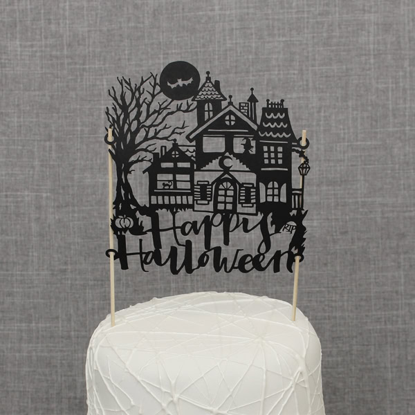 ハロウィンケーキトッパー_ホーンテッドハウス