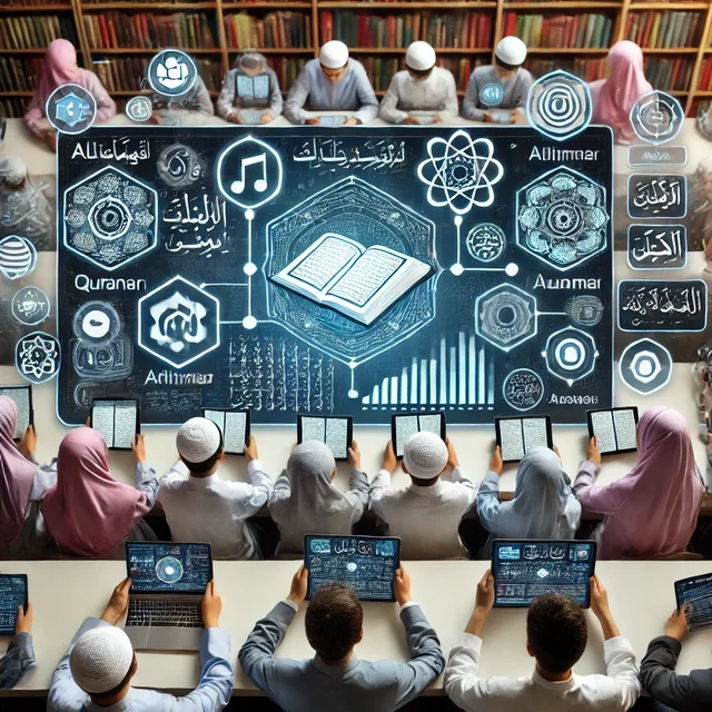 AI-assisted Quran translation tools enabling Online Islamic Learning in multiple languages for global accessibility.
